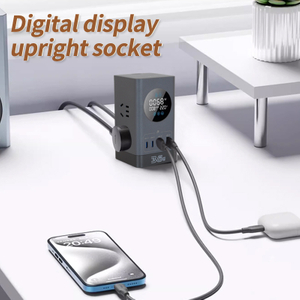 Multi-Functional Household Power Strip ป้องกันฟ้าผ่าความต้านทานไฟกระชาก Extension Board US ปลั๊ก ABS มาตรฐานซ็อกเก็ตแถบ